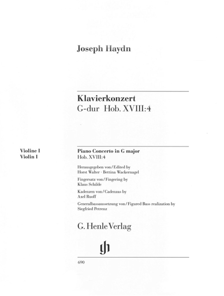 Konzert für Klavier und Orch. G-dur Hob. XVIII:4